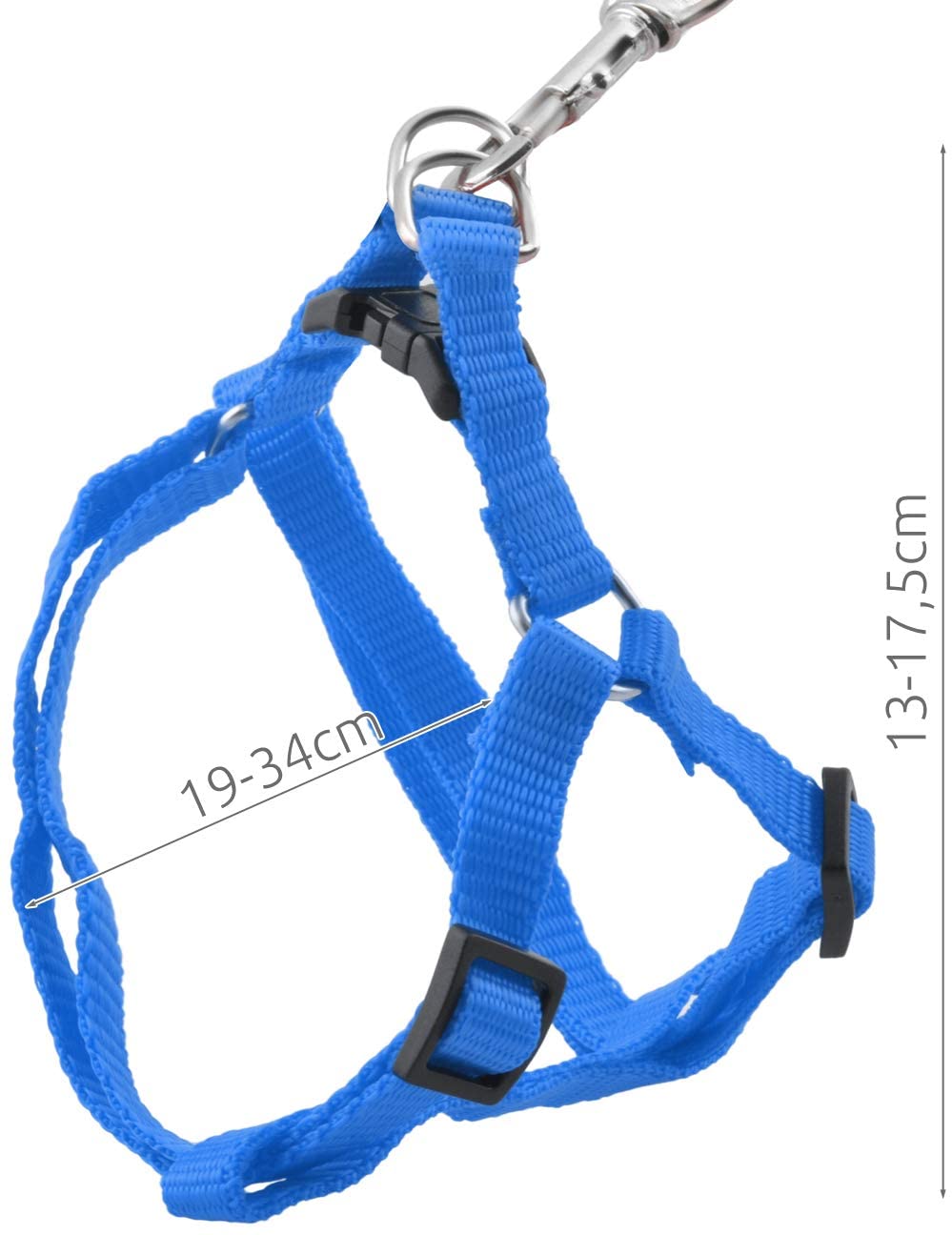 ISO TRADE Correa con arnés para Perro pequeño, Gato, Conejo - Negro Rojo Azul Verde 2624, Farbe/Color:Schwarz/Black 