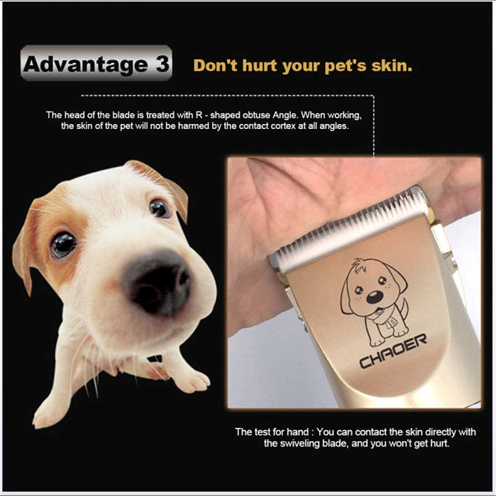  Jingya Cortapelos para Mascotas Recortador de Pelo Kit de Aseo para Perros Cortadora eléctrica Recargable sin Cable Afeitadora Piel para Mascotas Accesorios para uñas con Cabezal de Corte de Repuesto 