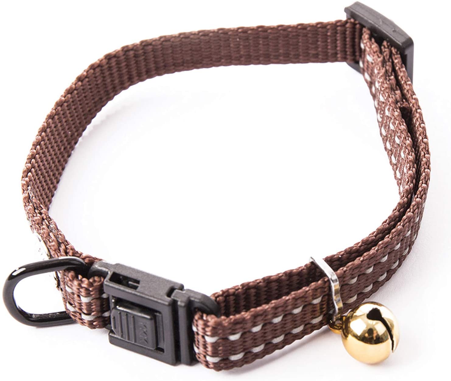  Martin Sellier Collar Gato o Perro pequeño Nylon Costuras réflechissantes Hebilla Anti-étranglement Regulable 20 A 30 cm y de Cascabel 
