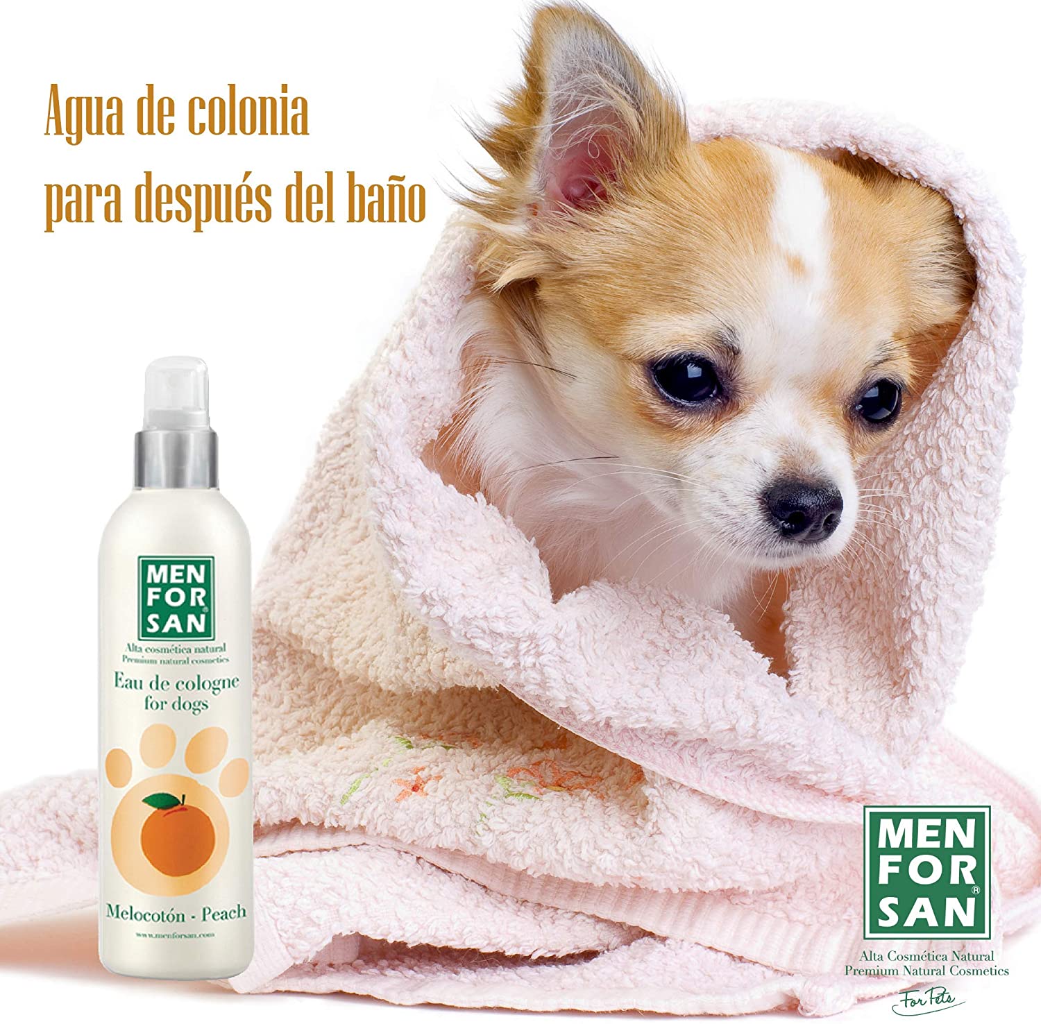  MENFORSAN Agua de Colonia para Perros Melocotón - 125 ml 