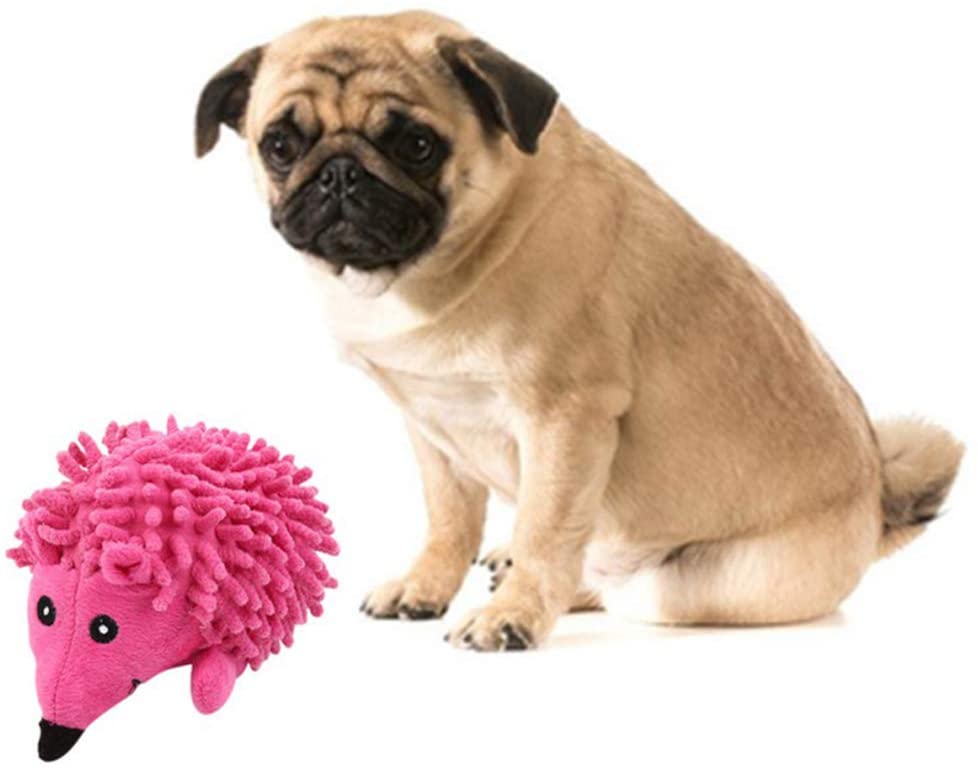  MoMo Miel Mascota Squeaky Juguete, Entrenamiento Vocal Juguete, Divertido Erizo Forma Plush Chew Bite Vocalización Muñeca Mascota Masticar Dientes Juguete de Limpieza 