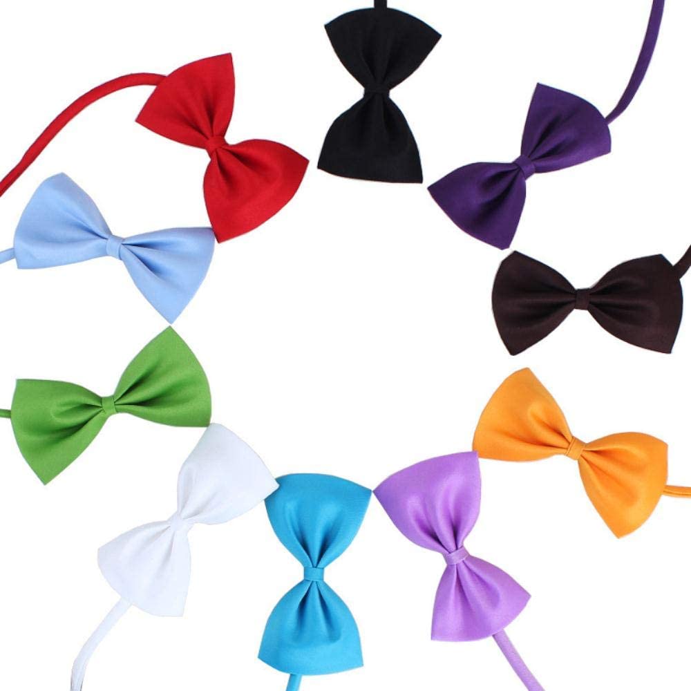  PENVEAT Precioso Gato y Collar de Perro Pajarita Correa Ajustable para el Cuello Accesorios de Aseo para Perros Pajarita Productos para Mascotas Suministros para Gatos, Negro, 5 Piezas 