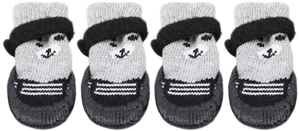  Perro De Mascota Zapatos Zapatos For La Lluvia Impermeables For Perros Pequeños Razas Del Gato Del Perro Casero Calcetines De Goma De Silicona For Mascotas Perro Botas ( Color : Black , Size : M ) 