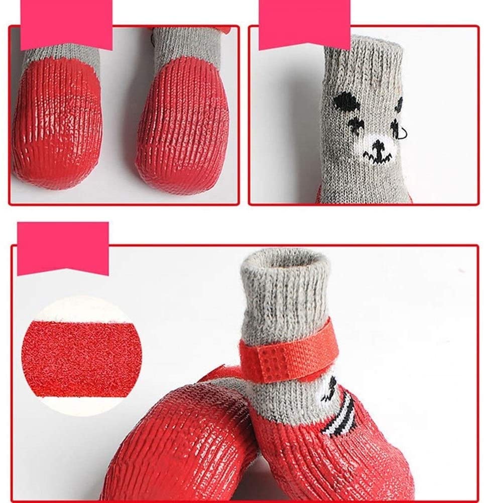  Perro De Mascota Zapatos Zapatos For La Lluvia Impermeables For Perros Pequeños Razas Del Gato Del Perro Casero Calcetines De Goma De Silicona For Mascotas Perro Botas ( Color : Black , Size : M ) 