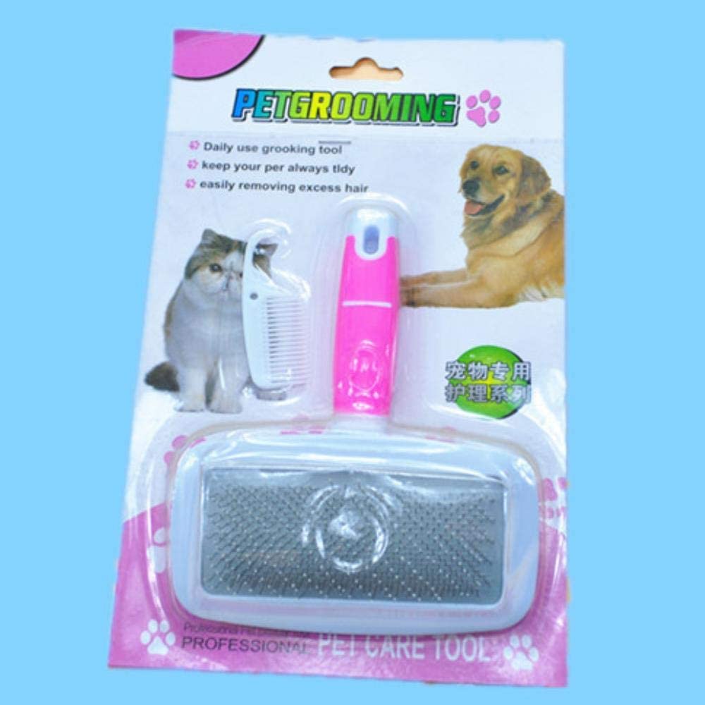  Perro Mascota Gato peina el Pelo Cepillo para el Pelo Original de Aseo Personal de Limpieza peines Herramientas Animales del resbalón de Productos de Color Caramelo Gran,Original Package,L 