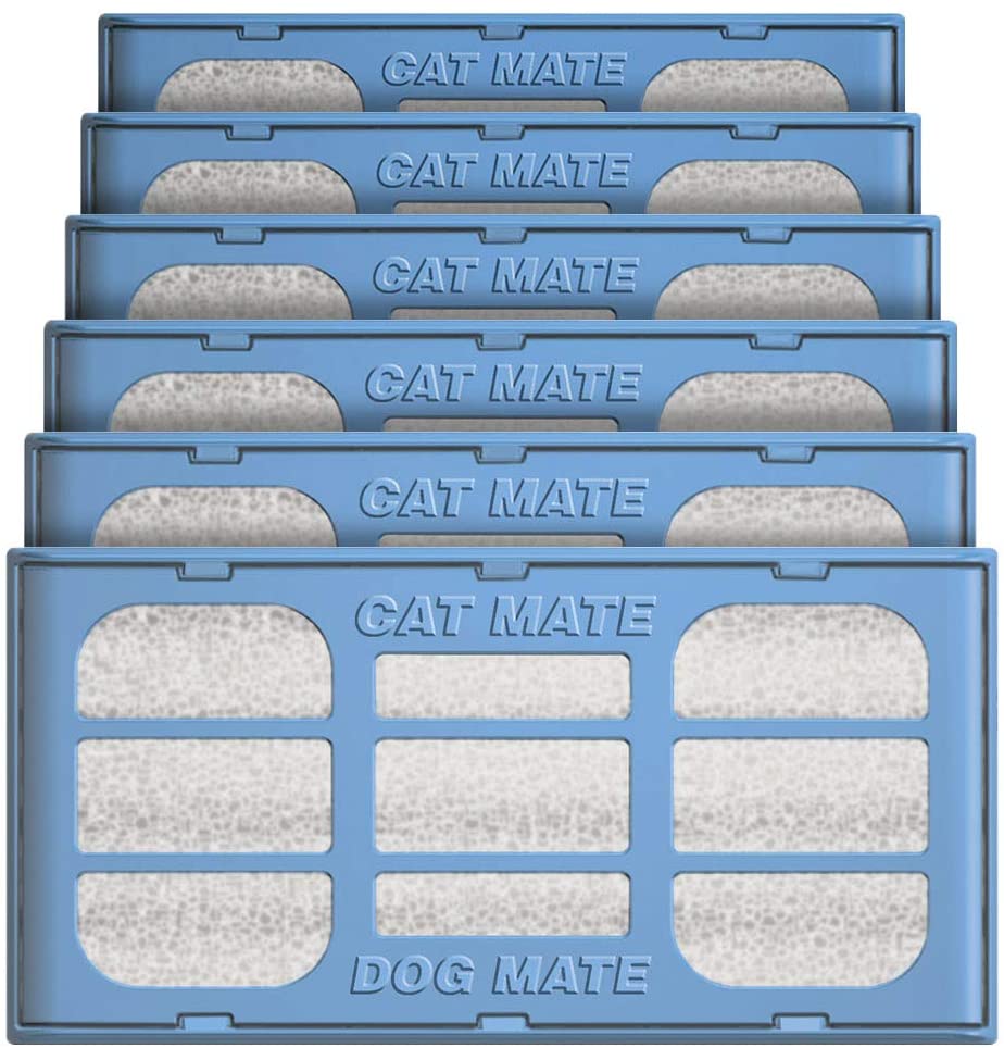  Pet Mate Genuine Replacement Filter Cartridges for Use with Cat and Dog Mate Pet Fountains, Pack of 6 