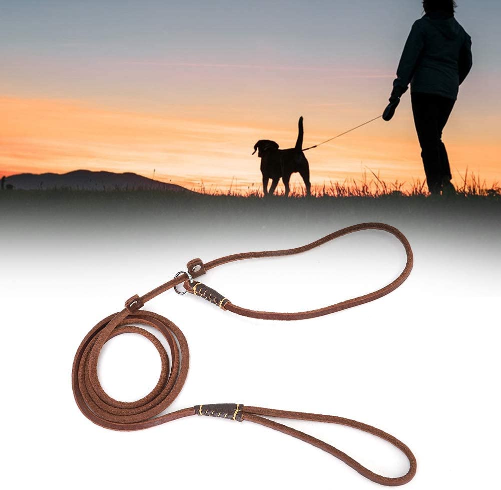  Pssopp Correa para Perros, Cuerda de tracción para Mascotas Correa de Plomo Correa para Tirar del Perro Correa de Cuero Artificial Collar de Correa de Plomo para Perros Entrenamiento Caminar 