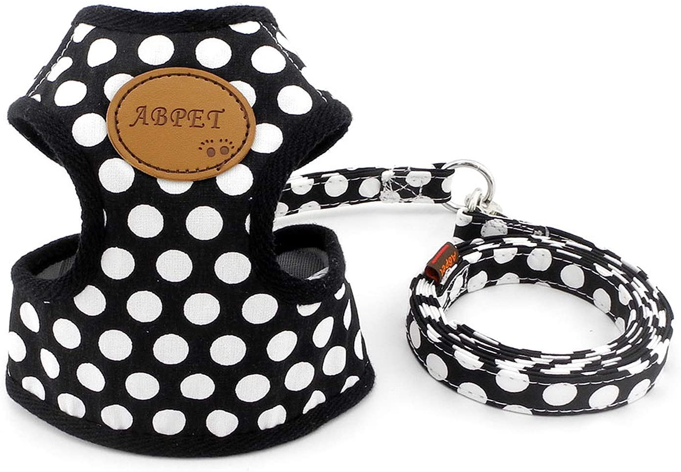  smalllee_lucky_store Chaleco Perro o Gato, Suave, Malla de Nailon, con Correa y arnés, Color Negro, Talla S 