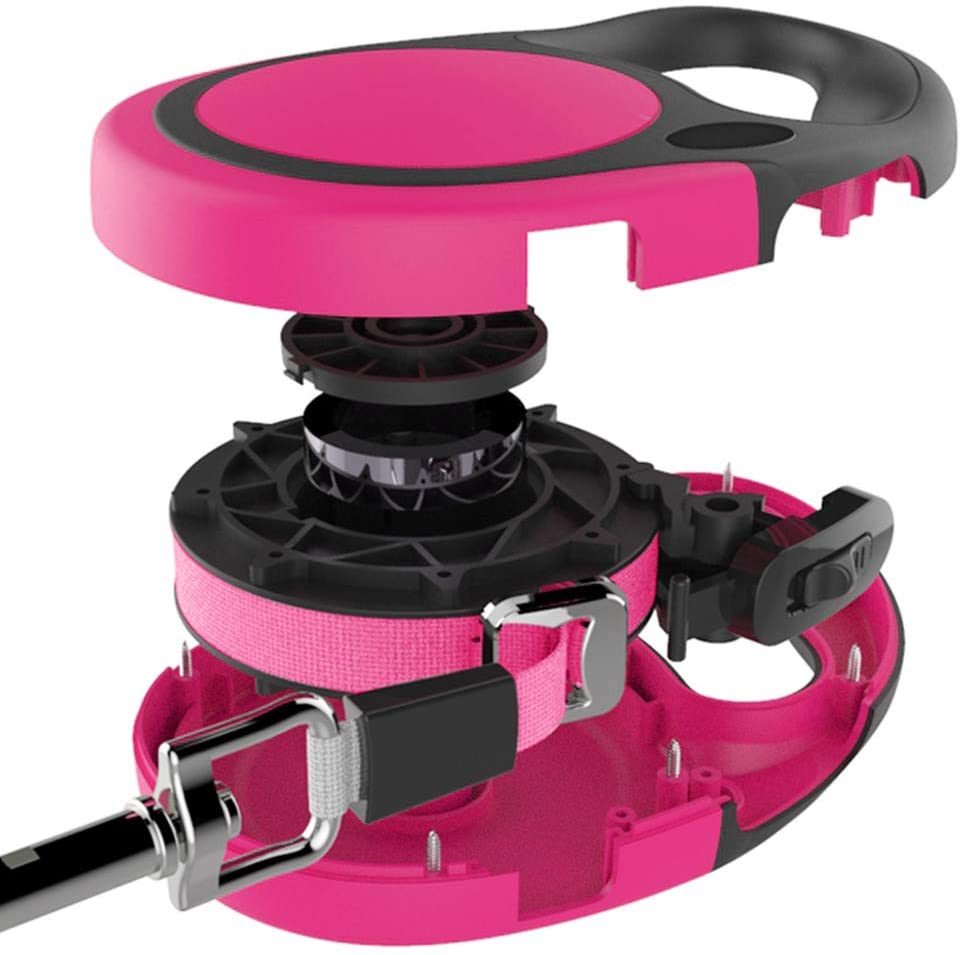  Taglory Correa Extensible Perro medianos y pequeño, Cuerda para Perros retractil, Nylon Fuerte Adecuado para Perros de hasta 20 kg, sin enredo y manija Antideslizante,Rosa 