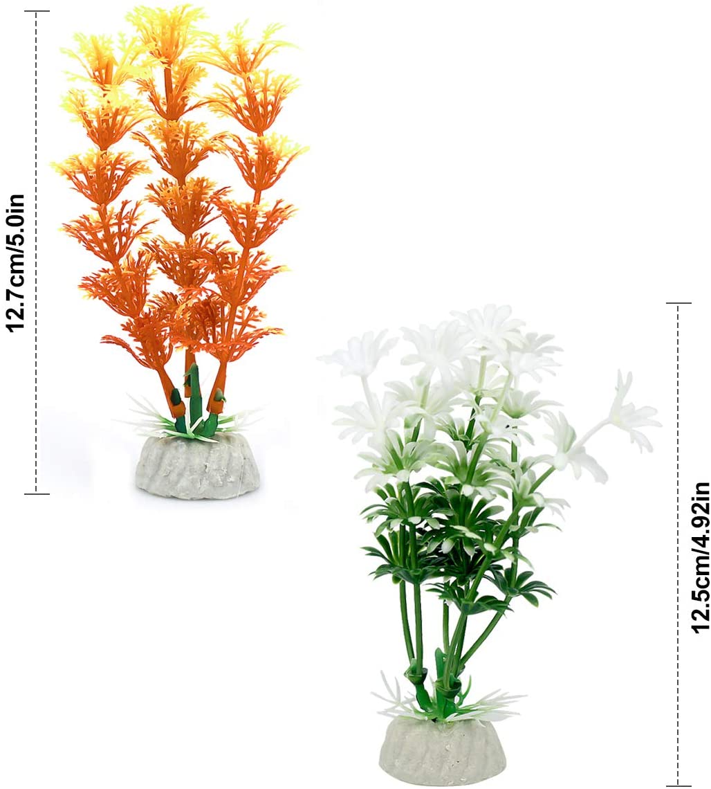  Vascinate Tanque de Peces de Acuario Plantas de plástico, 10 Piezas de Acuario Plantas Decoraciones del Tanque de Pescado, Acuario Plantas Artificiales decoración del Acuario (10 Piezas pequeñas) 