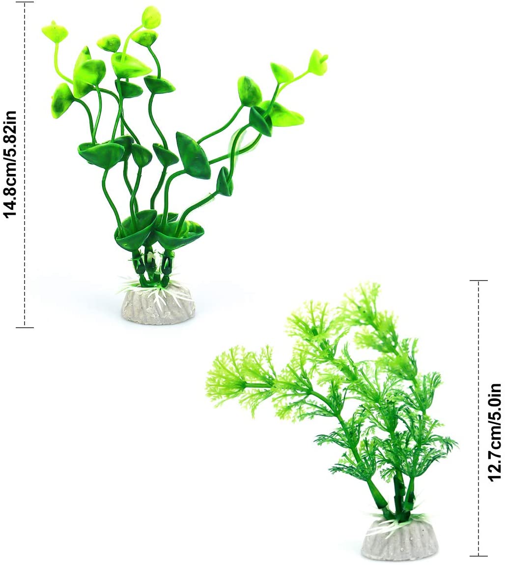  Vascinate Tanque de Peces de Acuario Plantas de plástico, 10 Piezas de Acuario Plantas Decoraciones del Tanque de Pescado, Acuario Plantas Artificiales decoración del Acuario (10 Piezas pequeñas) 