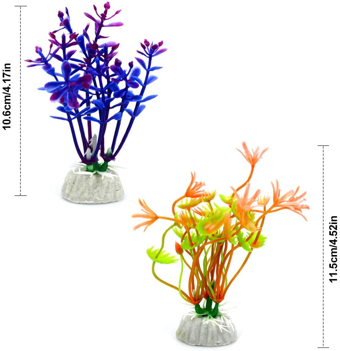  Vascinate Tanque de Peces de Acuario Plantas de plástico, 10 Piezas de Acuario Plantas Decoraciones del Tanque de Pescado, Acuario Plantas Artificiales decoración del Acuario (10 Piezas pequeñas) 