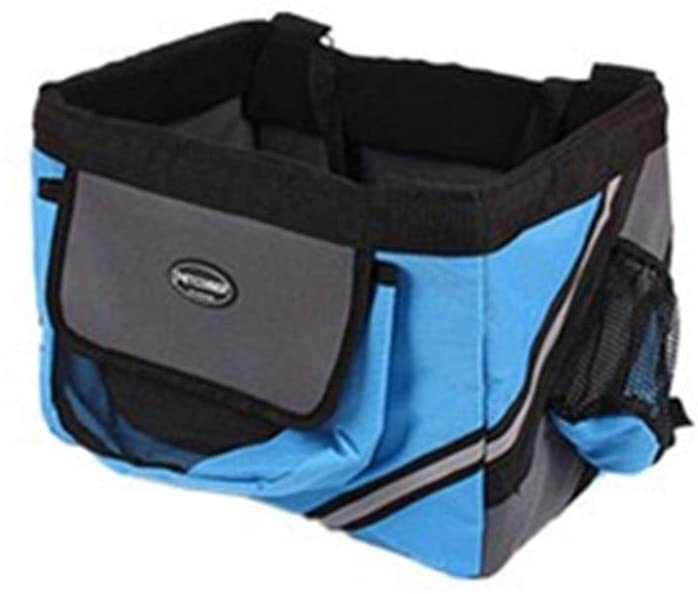  ZRDY Mascota De Bicicletas Bolsa del Perro De Perrito De Viajes Portador De La Bici del Asiento For El Pequeño Perro Cesta Productos Accesorios De Viaje (Color : Blue, Size : 38x27x26cm) 