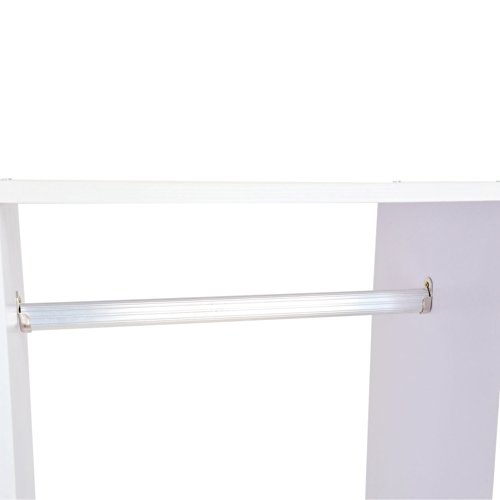 Armario Abierto Colgador 80x40x128cm Colgar Ropa Madera Blanco Colgador Ruedas