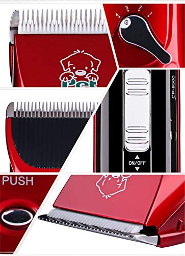 BASMPP Cortapelos Perros Kit De Aseo Cortapelos para Mascotas Cortadoras De Peluquería para Animales Cortadora Profesional para Perros Gato Cortador De Pelo Eléctrico con Guías De Peine