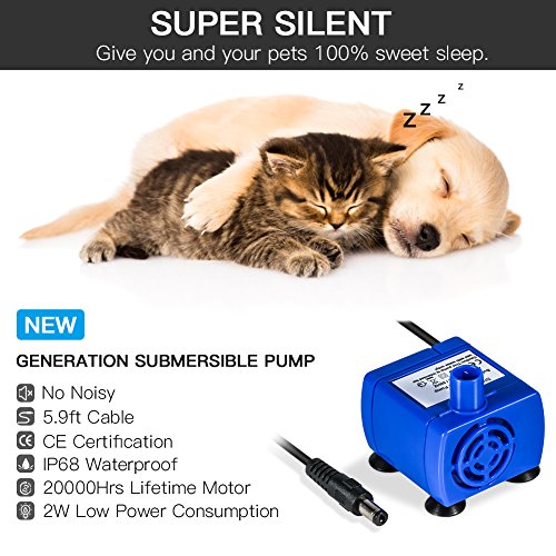 Bebedero Automático Silencio con 3 Filtros 2 Margaritas 1 Alfombra Fuente de Agua con 1.6L Circulante para Perros/Gatos Dispensador (Con alfombra)