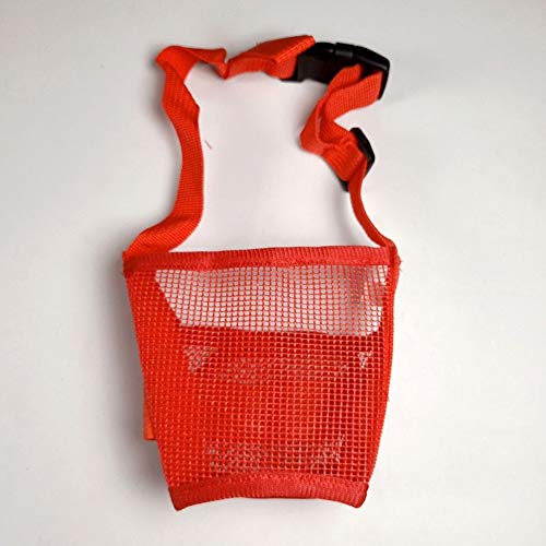 Bozales para perros Bozal de malla para perro con correa superior para perros pequeños, medianos y grandes, evita morder, ladrar y masticar de color rojo, (Hebra media circunferencia: 12-15 cm)