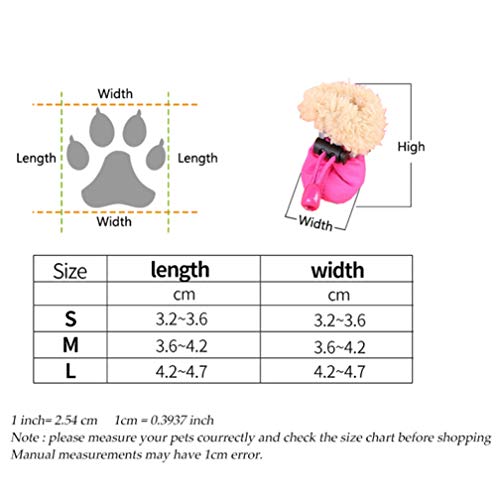 Calzado para Perros Gruesos y cálidos Invierno Antideslizante Impermeable Lluvia Nieve Botas de Suela Blanda Calzado Botas para Mascotas 4pcs