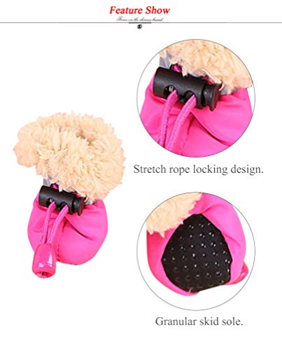 Calzado para Perros Gruesos y cálidos Invierno Antideslizante Impermeable Lluvia Nieve Botas de Suela Blanda Calzado Botas para Mascotas 4pcs