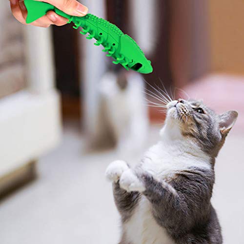 Cepillo De Dientes con Forma De Pez Gato, Cepillo De Dientes para Gato, Juguetes para Masticar Catnip, Dientes para Masticar, Limpieza Dental, Cuidado Dental contra El Mal Aliento