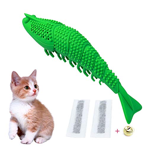 Cepillo De Dientes con Forma De Pez Gato, Cepillo De Dientes para Gato, Juguetes para Masticar Catnip, Dientes para Masticar, Limpieza Dental, Cuidado Dental contra El Mal Aliento