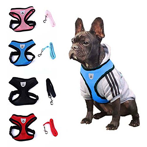CricTeQleap Surprise Venta Lindo arnés de Perro pequeño Cachorro Moda Chaleco de Malla + Correa Juego de Suministros para Mascotas