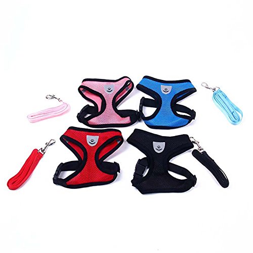 CricTeQleap Surprise Venta Lindo arnés de Perro pequeño Cachorro Moda Chaleco de Malla + Correa Juego de Suministros para Mascotas