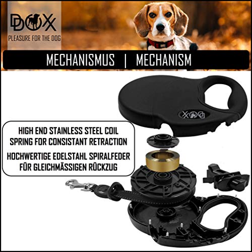 DDOXX Correa Extensible Perro, Reflectante, Retráctil | Diferentes Colores & Tamaños | para Perros Pequeño, Mediano y Grande | Accesorios Gato Cachorro | XS, 3 m, 8 kg, Rosado