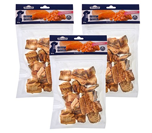 Dehner Premium Perros Snack, salmón Nuggets, 3 x 90 g (270 g)