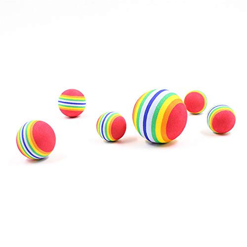 Diámetro S/M/L de Mascotas de Juguete de bebé Juguetes del Perro del Gato del Arco Iris de Colores Juego Las Bolas de Animales Productos Divertidos EVA Balls (Cinco Paquetes),L