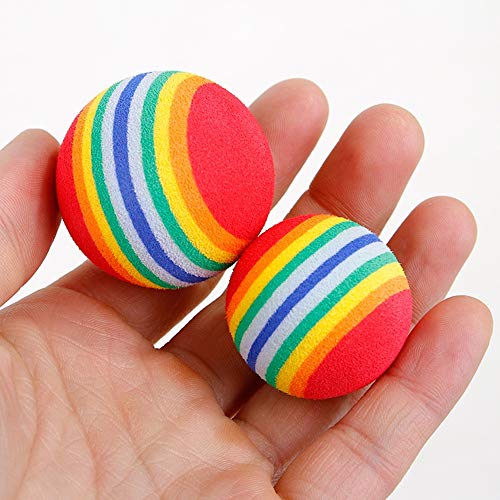 Diámetro S/M/L de Mascotas de Juguete de bebé Juguetes del Perro del Gato del Arco Iris de Colores Juego Las Bolas de Animales Productos Divertidos EVA Balls (Cinco Paquetes),L
