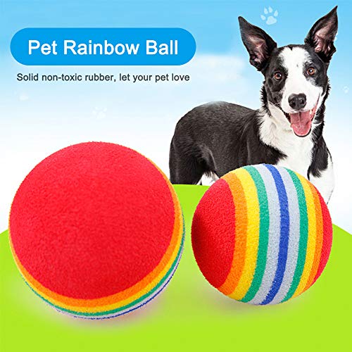 Diámetro S/M/L de Mascotas de Juguete de bebé Juguetes del Perro del Gato del Arco Iris de Colores Juego Las Bolas de Animales Productos Divertidos EVA Balls (Cinco Paquetes),L