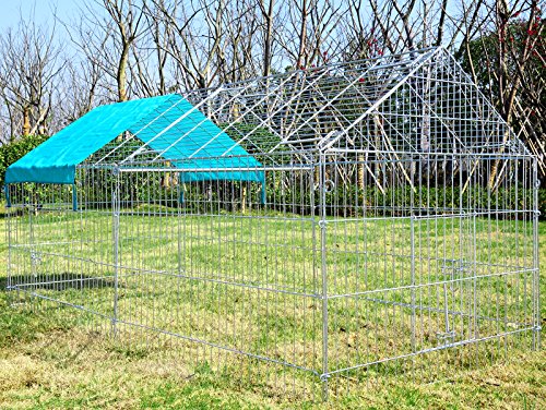 EUGAD Jaula de Conejo Recinto Hámster Ardilla Gallinero Pequeños Animales Conejera Exterior con Protección contra el Sol 220 * 103 * 103 cm 0200HT