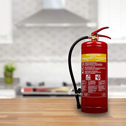 Extintor de incendios Smartwares SB6NL – Espuma– 6 kg – Clase incendio AB – Incluye soporte de montaje