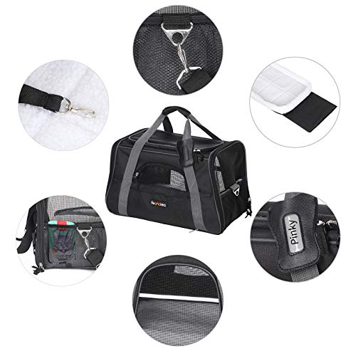 FEANDREA Bolsa de Transporte para Mascotas, para Perro, Negro PDC48BK