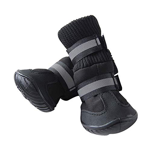 Feidaeu 4 Unids/Set Calzado de Perro de Invierno Cálido Impermeable Pequeño Big Dog Boots Algodón Antideslizante Chihuahua Pet Boots