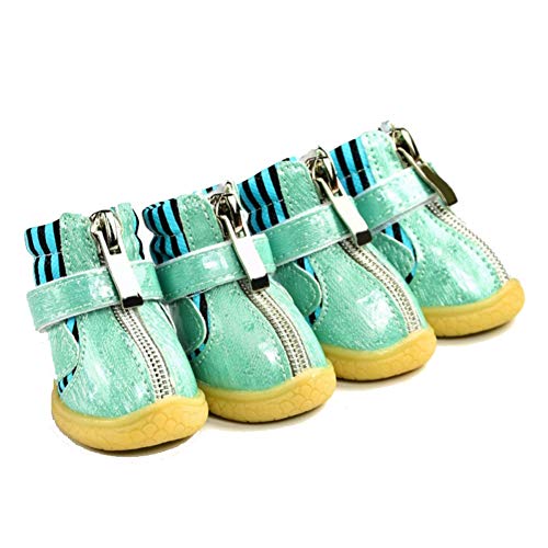 Feidaeu Zapatos de Invierno para Perros 4Pcs / Sets Calzado Antideslizante de algodón cálido para pequeños Productos para Mascotas Chihuahua Botas Impermeables para Perros