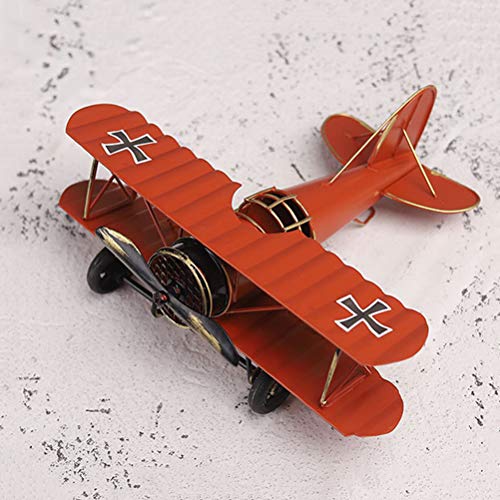 GARNECK Planos de Aviones de Metal de Hierro Vintage Aviones artesanía para Accesorios de Fotos Juguete para niños Decoración para el hogar Ornamento Decoración de Escritorio (Rojo)