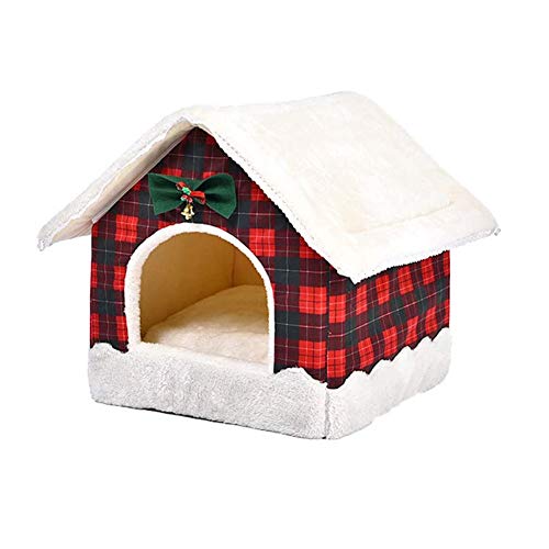 GJJQL - Casa para perros y gatos desmontable, diseño cálido para mascotas