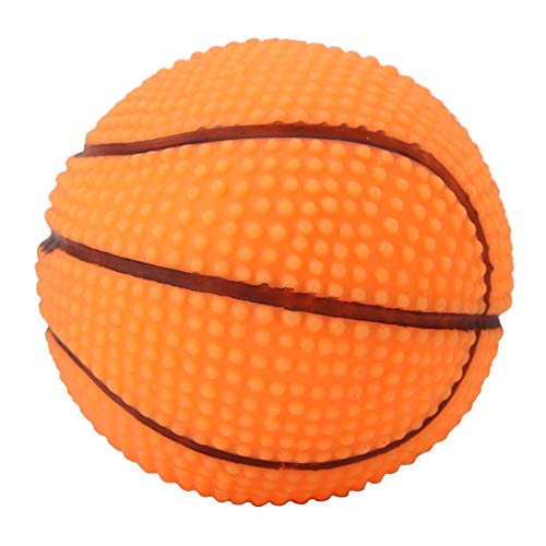 GLOGLOW 2 Tipos de Pelota chirriante para Mascotas- Hecho por Materiales no tóxicos Entrenamiento de Perros Suaves Jugar Pelota para Masticar con Sonido Juguete para Cachorros (Baloncesto)