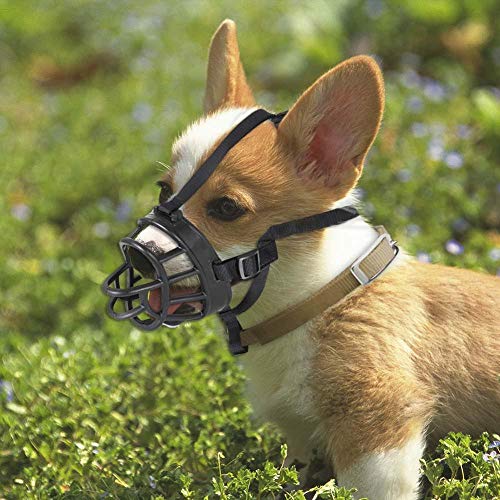 Gulunmun Bozal de Silicona Fuerte Ajustable para Perros Fuertes Correas de Ajuste Anti-mordida Máscara Productos para Mascotas Bozales cómodos para Perros-1, L