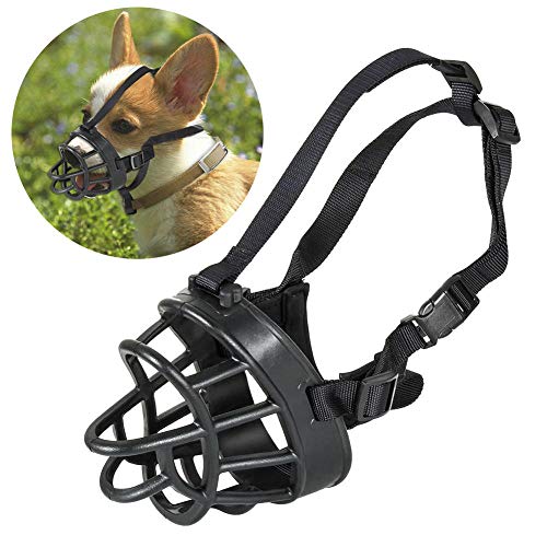 Gulunmun Bozal de Silicona Fuerte Ajustable para Perros Fuertes Correas de Ajuste Anti-mordida Máscara Productos para Mascotas Bozales cómodos para Perros-1, L