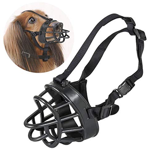 Gulunmun Bozal de Silicona Fuerte Ajustable para Perros Fuertes Correas de Ajuste Anti-mordida Máscara Productos para Mascotas Bozales cómodos para Perros-1, L