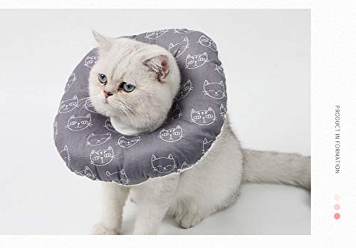 Gulunmun Collares y Conos recuperación caninos 1 UNIDS Cartoon Pet Dog Cat Collar Cono Recuperación Protectora Cuello Neck Ring Anillo Anti-mordida con Cinta Mágica, Cuello (10-15cm)