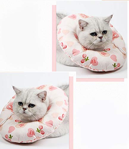 Gulunmun Collares y Conos recuperación caninos 1 UNIDS Cartoon Pet Dog Cat Collar Cono Recuperación Protectora Cuello Neck Ring Anillo Anti-mordida con Cinta Mágica, Cuello (10-15cm)