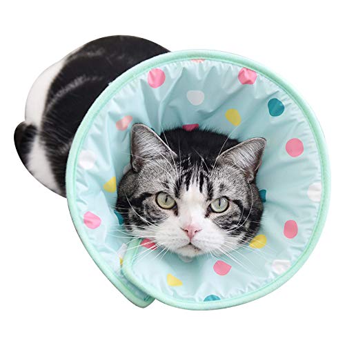 Gulunmun Collares y Conos recuperación caninos Cartoon Pet Dog Cat Collar Cono Recuperación Protector curativo Neck Neck Ring Anti-mordida con Cinta mágica, Cuello (20-26cm)