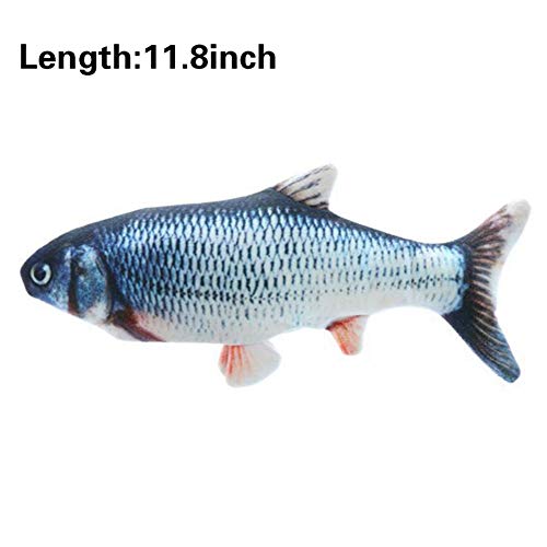 Handfly Juguetes de Peces eléctricos para Gatos, 30cm Gato eléctrico Wagging Fish Toys USB Recargable automático simulado Felpa Gato Pescado Juguete Interactivo Gato Juguete Gato Masticar Juguetes