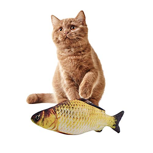 Handfly Juguetes de Peces eléctricos para Gatos, 30cm Gato eléctrico Wagging Fish Toys USB Recargable automático simulado Felpa Gato Pescado Juguete Interactivo Gato Juguete Gato Masticar Juguetes