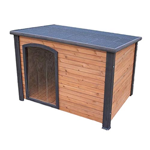 Hh001 Casa de Mascotas Casa de Madera Maciza Casa de Perro Grande Al Aire Libre Anticorrosión a Prueba de Agua Jaula de Perro Casa de Interior Jardín Interior Parte Superior Plana Casa de Mascota