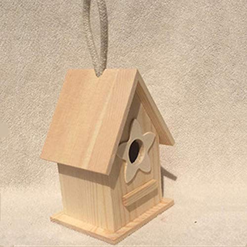 Hxsm Vista De Madera Maciza Birdhouse Bird Nest DecoracióN Interior Casa del áRbol Bird House-Pintoresca Casa De Madera-Color De Madera